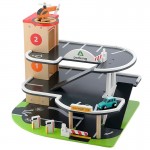 Garaj din lemn mare cu lift pe 3 nivele ELC cu accesorii